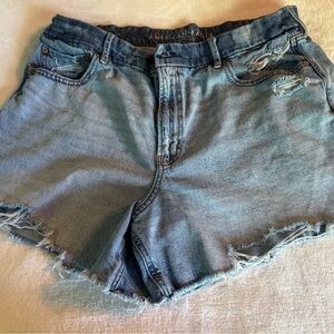 American Eagle Outfitters Blue Jean Shorts Distressed Frayed Hem